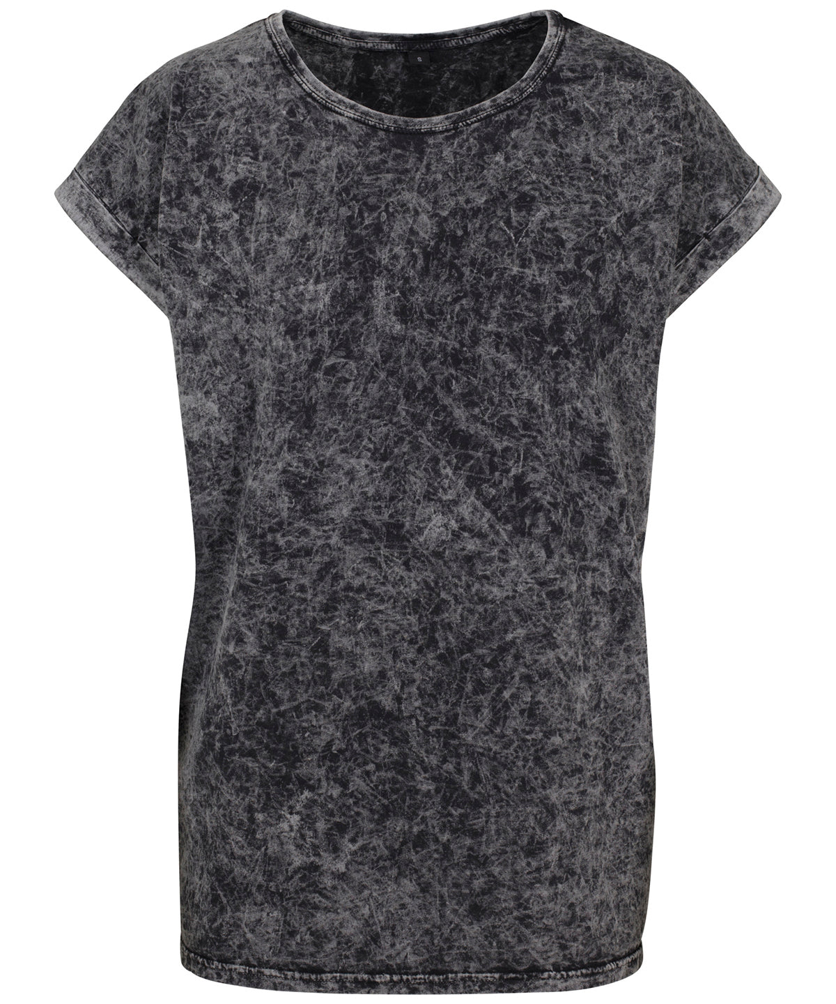 Women's acid washed extended shoulder tee