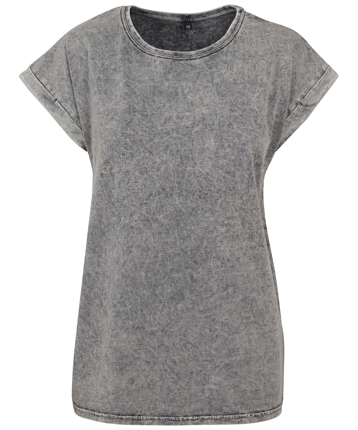 Women's acid washed extended shoulder tee