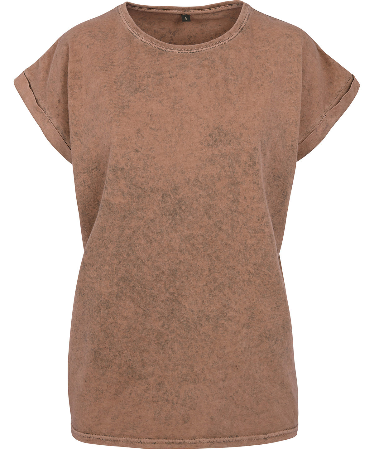 Women's acid washed extended shoulder tee