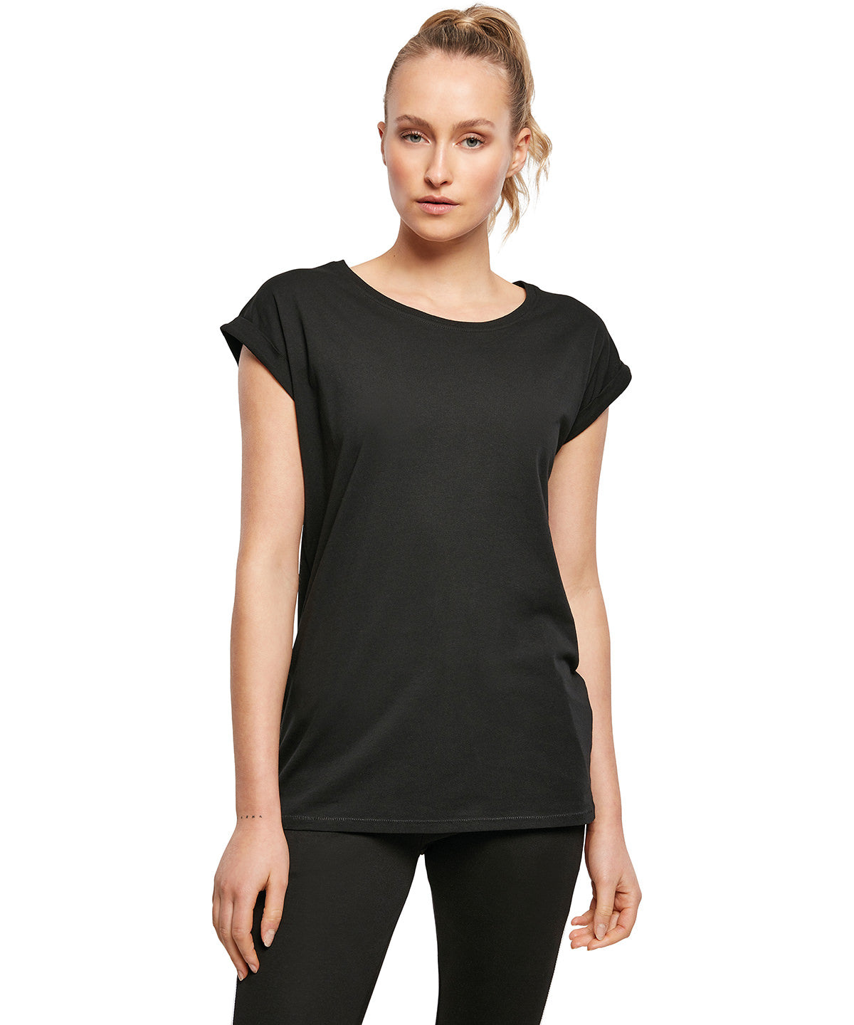 Women's organic extended shoulder tee