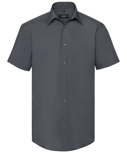 Short sleeve polycotton easycare tailored poplin shirt