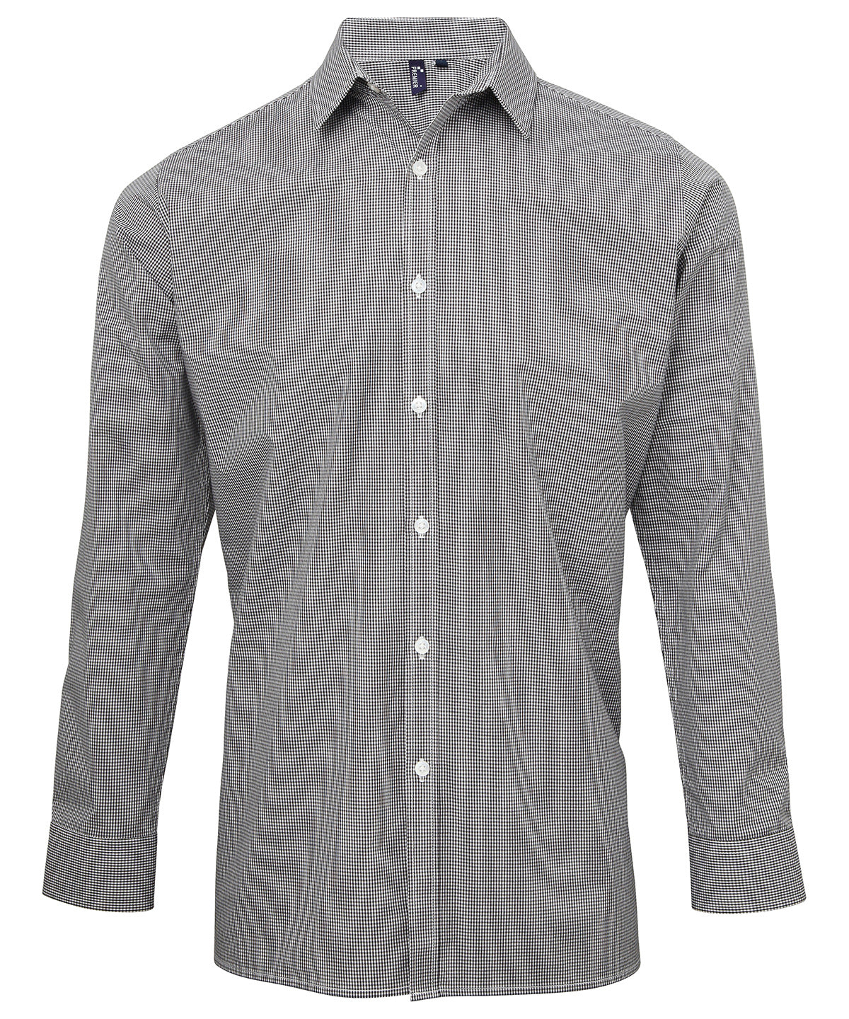 Microcheck (Gingham) long sleeve cotton shirt