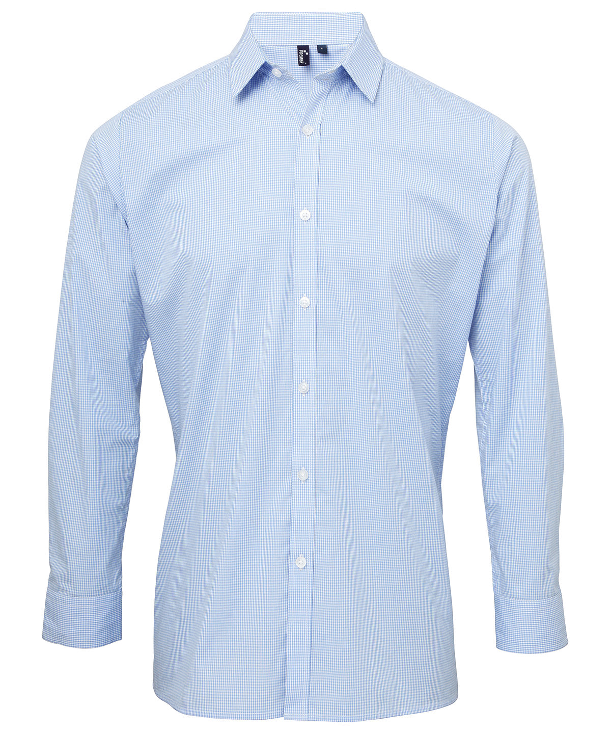 Microcheck (Gingham) long sleeve cotton shirt