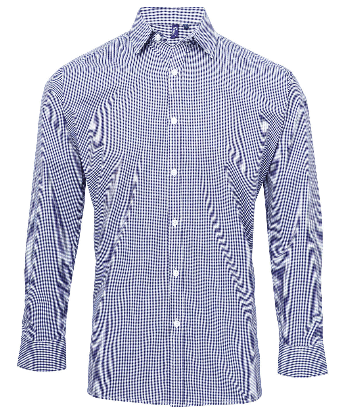 Microcheck (Gingham) long sleeve cotton shirt