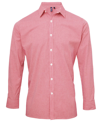 Microcheck (Gingham) long sleeve cotton shirt