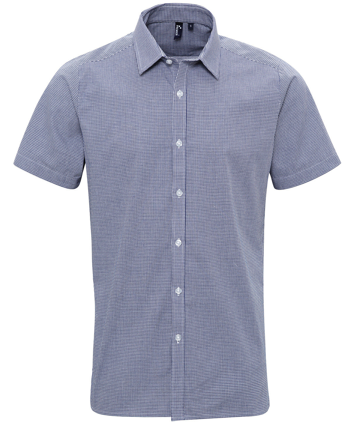 Microcheck (Gingham) short sleeve cotton shirt