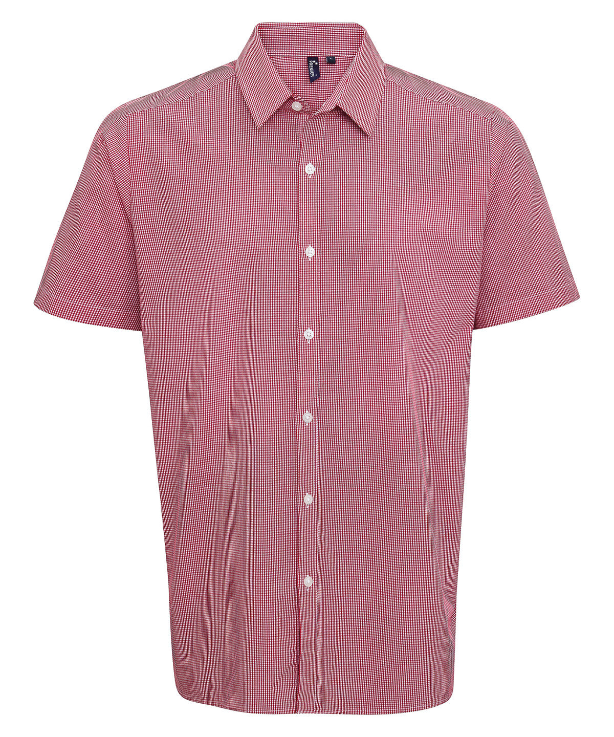 Microcheck (Gingham) short sleeve cotton shirt