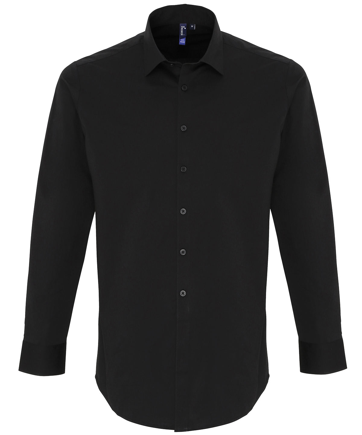 Stretch fit cotton poplin long sleeve shirt