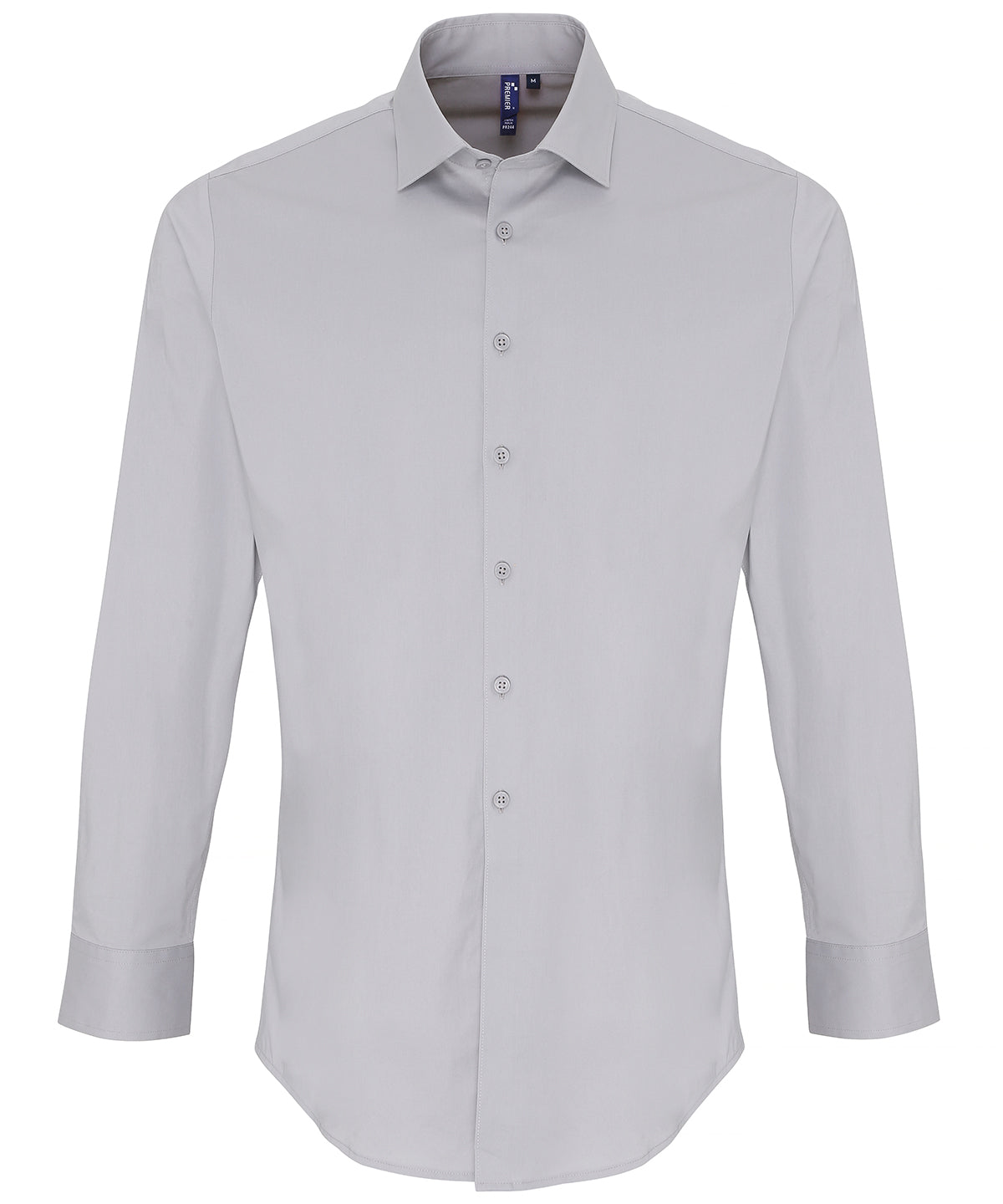 Stretch fit cotton poplin long sleeve shirt