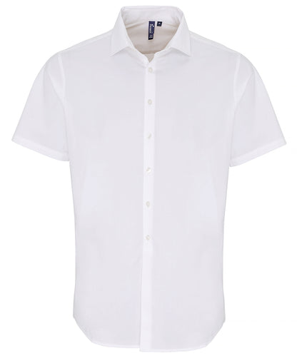 Stretch fit cotton poplin short sleeve shirt