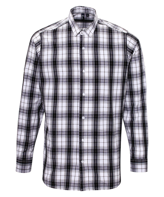 Ginmill check cotton long sleeve shirt