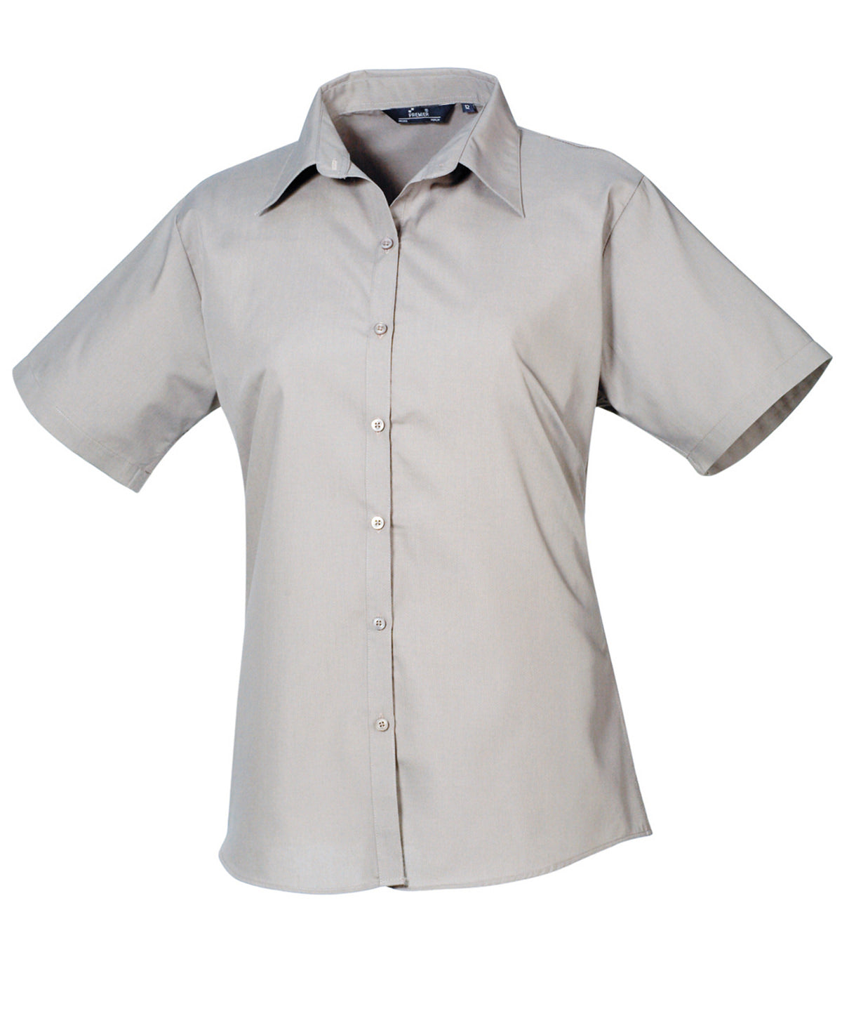 Women's short sleeve poplin blouse