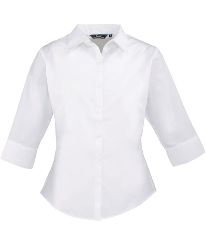 Women's Â¾ sleeve poplin blouse