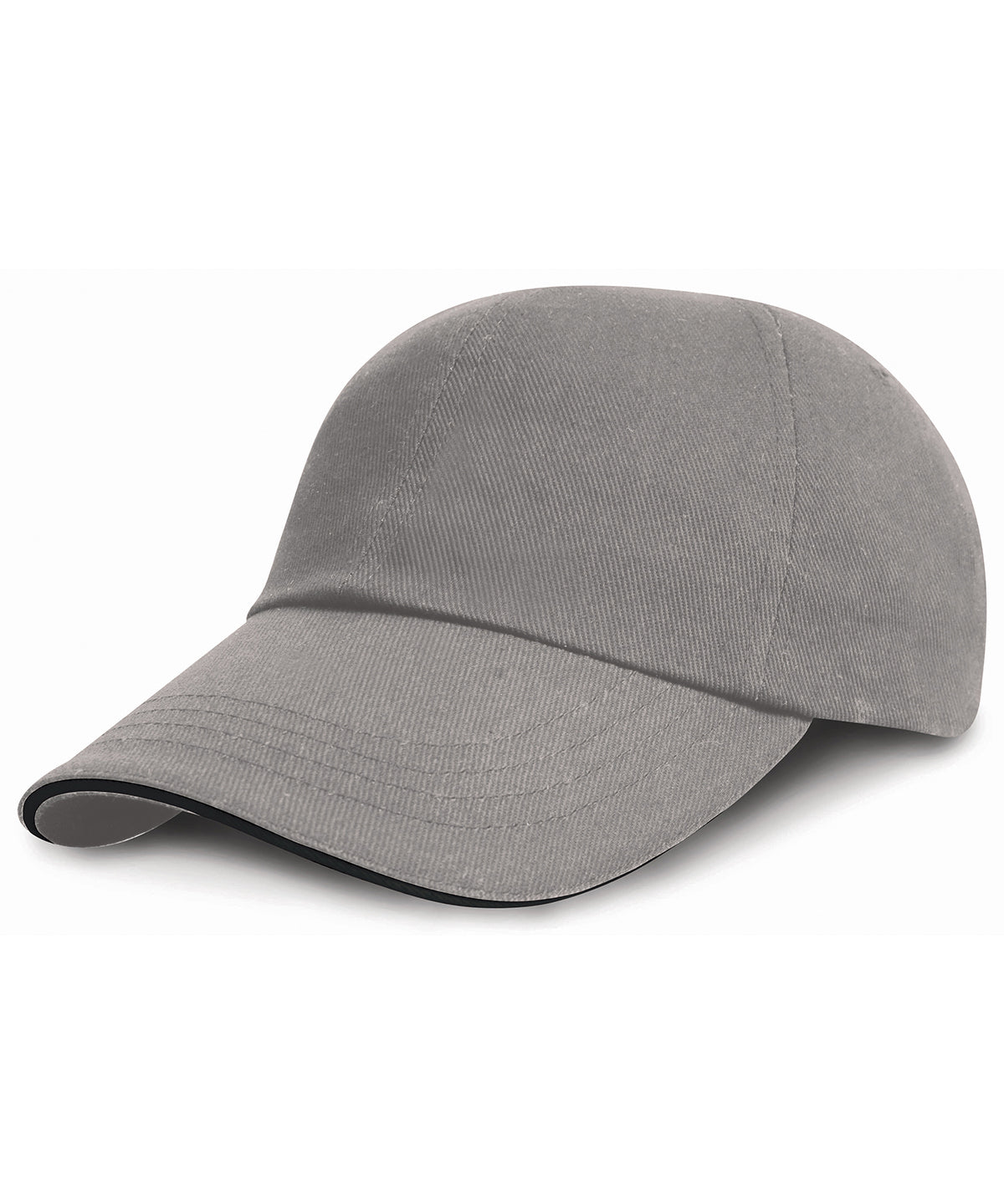 Low-profile heavy brushed cotton cap with sandwich peak