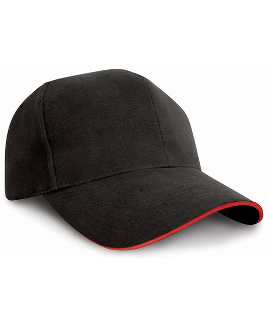 Pro-style heavy cotton cap with sandwich peak