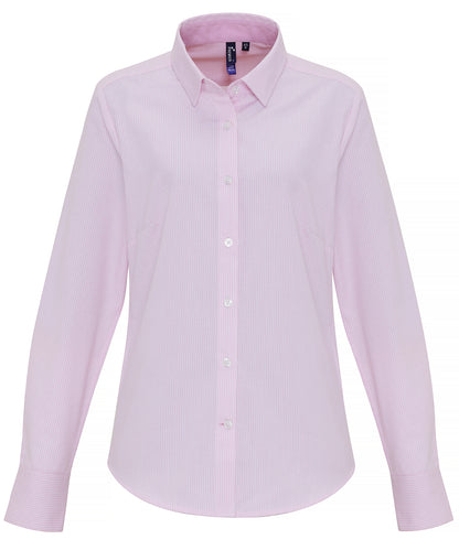 Women's cotton-rich Oxford stripes blouse
