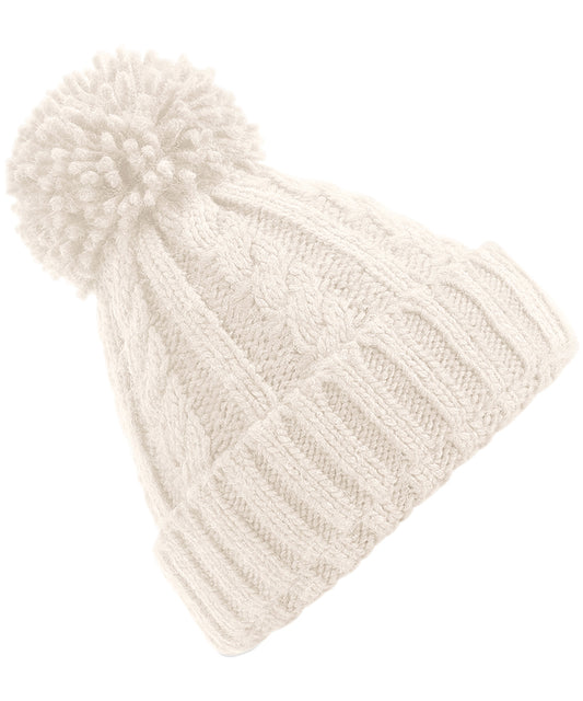 Cable knit melange beanie