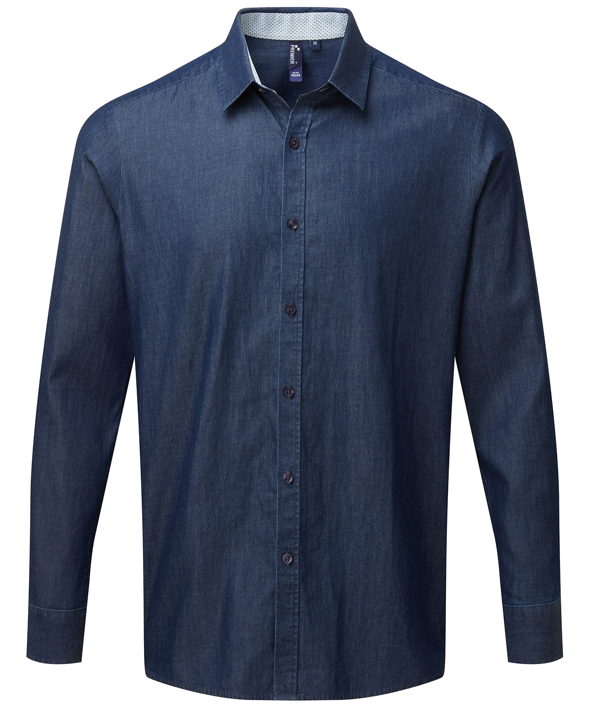 Denim pindot long sleeve shirt