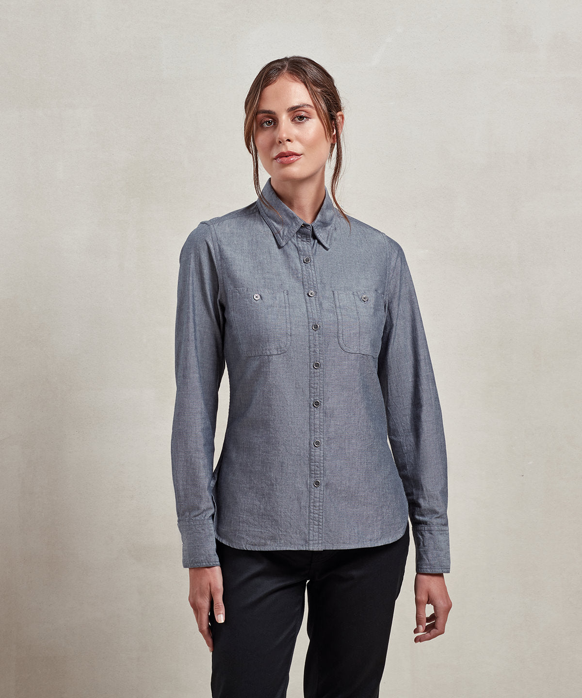 Womenâ€™s Chambray shirt, organic and Fairtrade certified