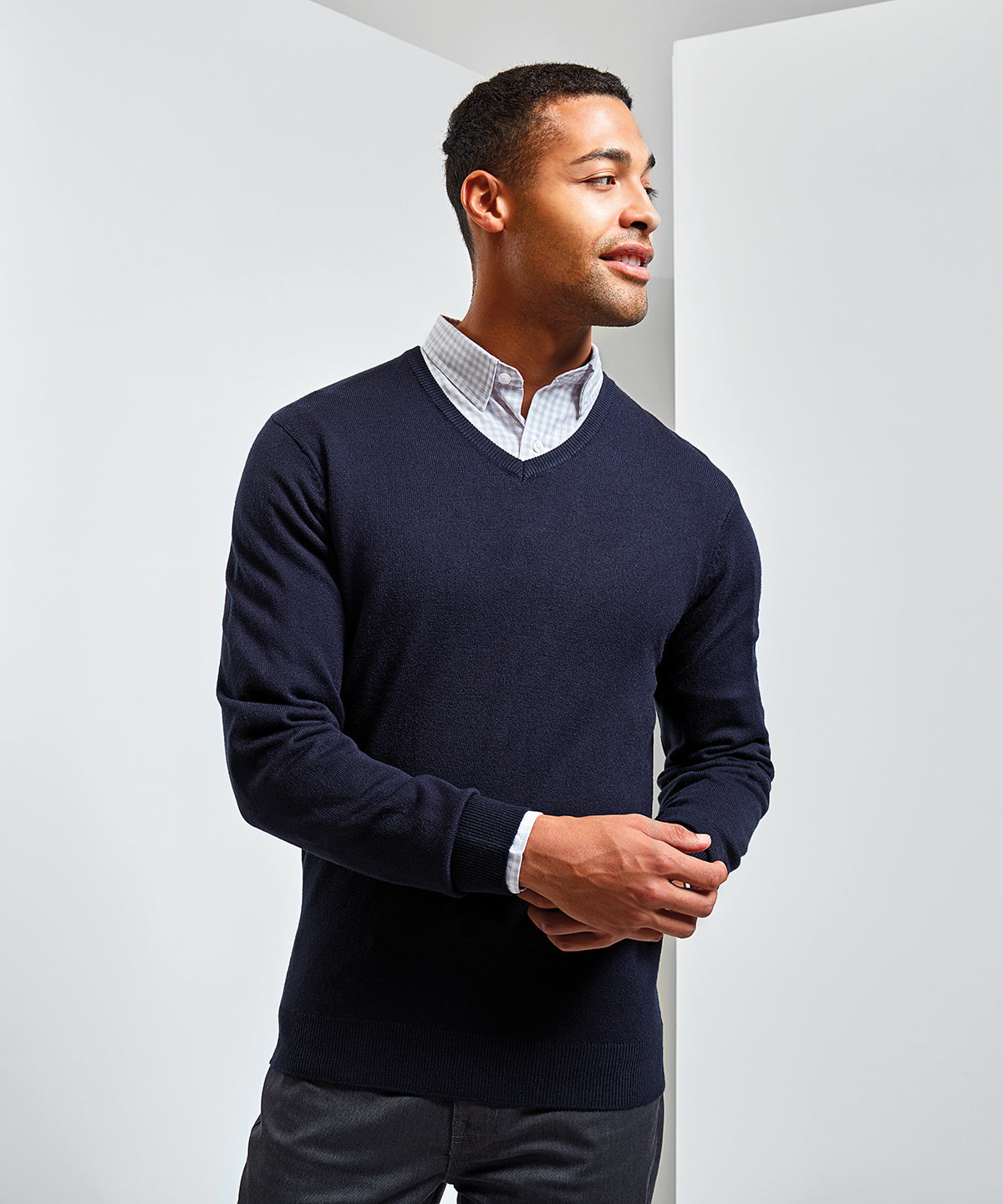 'Essential' acrylic v-neck sweater