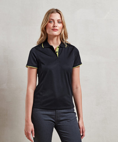 Women's contrast CoolcheckerÂ® polo